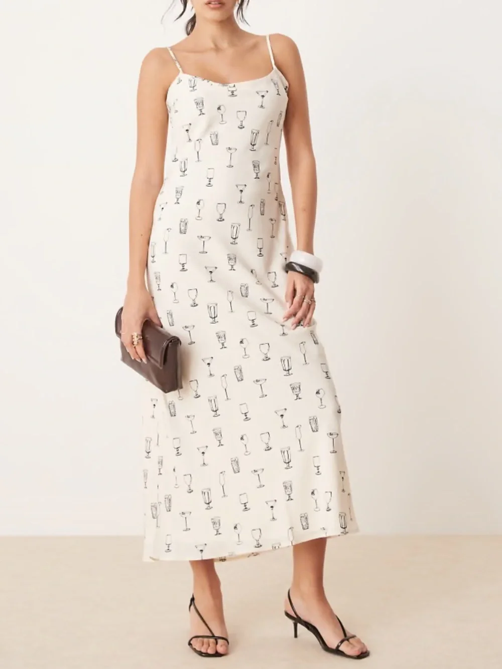 The A&F Julia Slip Maxi Dress Cocktail Pattern Medium 